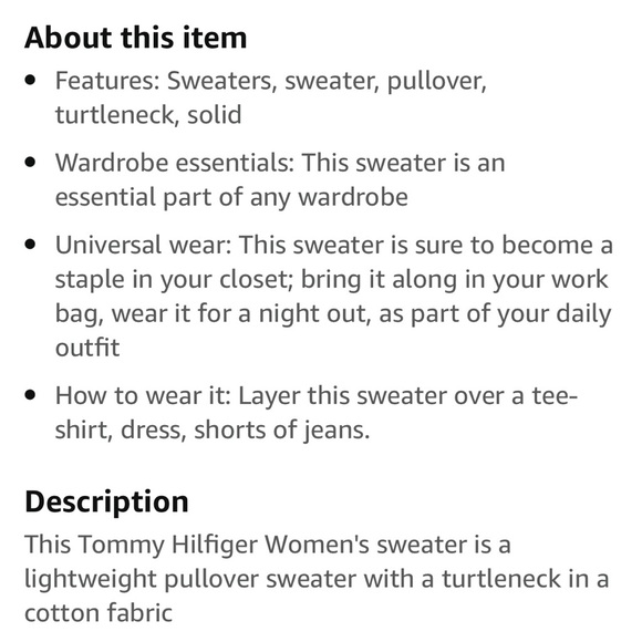 🔥NWOT Tommy Hilfiger turtleneck women women’s sweater top black size XL 16/18 - Picture 14 of 15